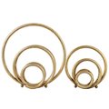 Urban Trends Collection Metal Round Abstract Design Sculpture Metallic Finish Gold Set of 2 39535